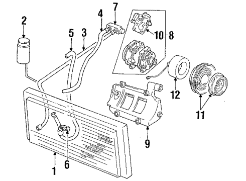 1995 Chrysler LHS A/C Condenser, Compressor & Lines CONDENSER-Air Conditioning Diagram for 4758586