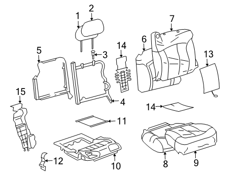 2009 GMC Envoy Front Seat Components Seat Back Cover Diagram for 19150309