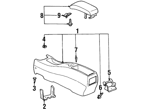 1999 Chevrolet Prizm Rear Console Holder, Front Floor Console Rear Cup *Neutral Diagram for 94859594