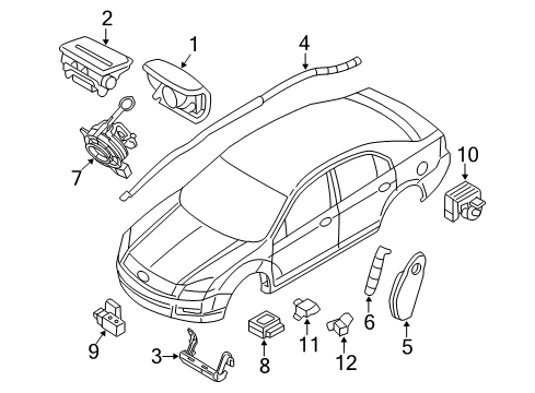 2011 Ford Fusion Air Bag Components Side Sensor Diagram for 9L3Z-14B345-A
