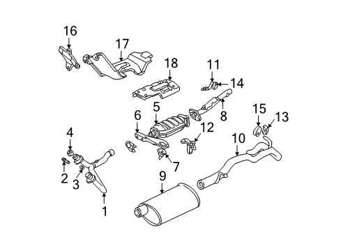 1995 Chevrolet S10 Exhaust Components Front Pipe Stud Diagram for 15677737
