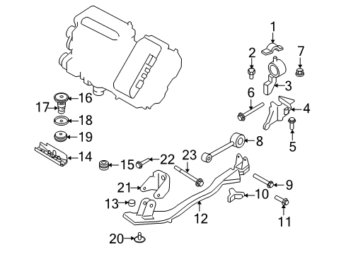 2012 Ford Escape Engine & Trans Mounting Support Strut Bracket Diagram for 5M6Z-6031-AB