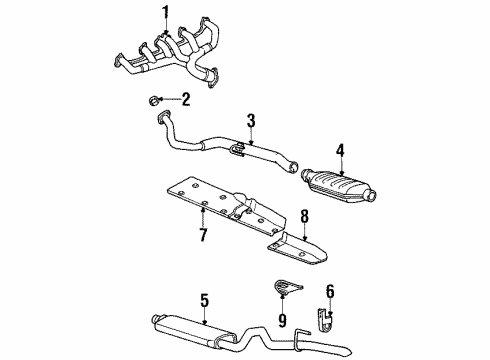 1993 Jeep Grand Cherokee Exhaust Manifold Right Exhaust Manifold Diagram for 53009378