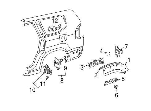 2007 Lexus GX470 Exterior Trim - Quarter Panel Protector, Rear Bumper, RH Diagram for 52581-60020