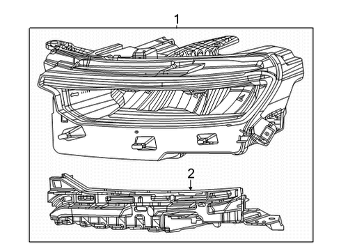 2021 Jeep Grand Cherokee L Headlamp Components Part Diagram for 68376980AF