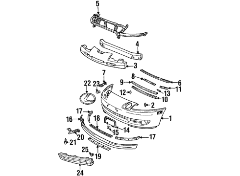 1994 Lexus SC400 Automatic Temperature Controls License Bracket Holder Diagram for 52121-24020