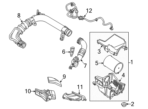 2017 Ford Focus Filters Air Hose Diagram for F1FZ-9C623-A