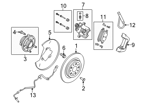 2015 Ford Police Interceptor Sedan Rear Brakes Rotor Diagram for EU2Z-2V026-A