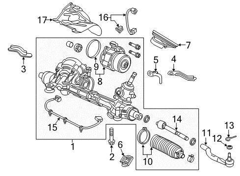 2020 Honda Civic Steering Gear & Linkage Rack Assembly, Power Steering (Eps) (Service) Diagram for 53620-TBJ-A50