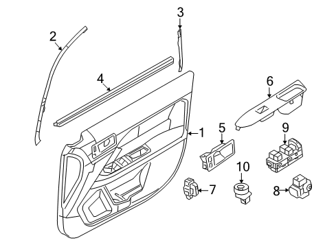 2006 Lincoln Zephyr Front Door Window Motor Diagram for 6H6Z-5423394-AA