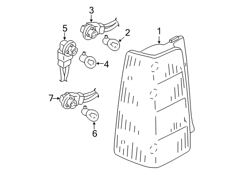 2006 Ford Escape Tail Lamps Back Up Lamp Bulb Socket Diagram for 2U5Z-13411-HA