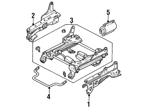1996 Mercury Sable Power Seats Adjust Handle Diagram for F6DZ-54603A86-AA
