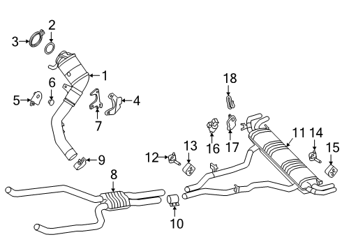 2021 BMW X5 Exhaust Components Bracket, Resonator, Rear Right Diagram for 18307935432
