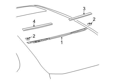 2013 Lexus LS460 High Mount Lamps Cover, Center Stop Lamp, NO.2 Diagram for 81575-50070