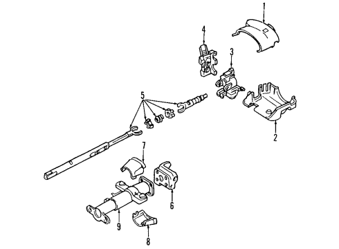 1996 GMC Sonoma Steering Column, Steering Wheel & Trim, Housing & Components, Shroud, Switches & Levers Steering Wheel Diagram for 16759294