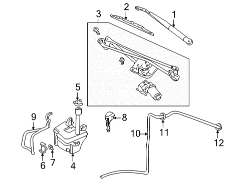 2004 Lincoln Aviator Wiper & Washer Components Washer Hose Diagram for 2C5Z-17K605-AA
