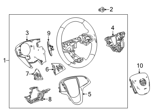 2013 Cadillac ATS Cruise Control System Steering Wheel Diagram for 22965039