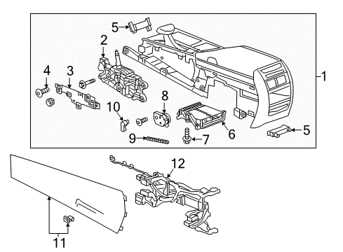 2019 Cadillac CT6 Center Console Shifter Diagram for 84537117