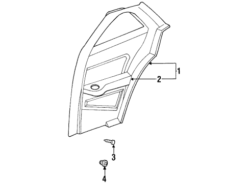 1992 Buick Skylark Interior Trim - Quarter Panels PANEL, Rear Quarter Trim Diagram for 22586617
