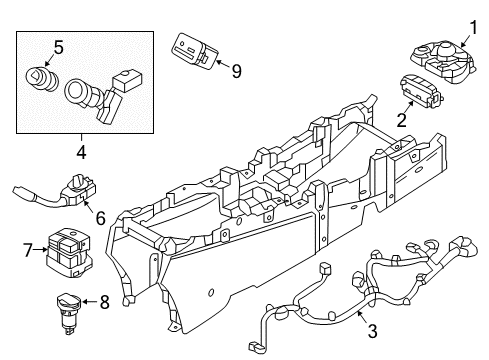 2015 Kia K900 Navigation System Switch Assembly-Console Diagram for 933103T335KCA