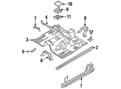 1995 Nissan 240SX Rocker, Floor Floor-Front Diagram for 74312-70F30