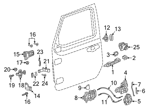 2020 Jeep Wrangler Tail Gate Latch-Swing Gate Diagram for 68282968AB