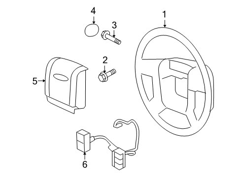 2005 Ford F-150 Steering Column & Wheel, Steering Gear & Linkage Steering Wheel Diagram for 7L3Z-3600-CD