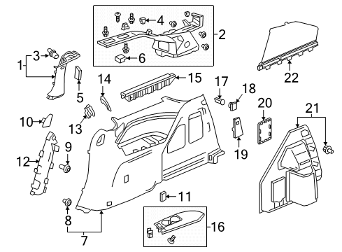2020 Honda Odyssey Interior Trim - Side Panel Cap Assy. Diagram for 39620-THR-A11