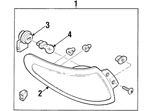 1997 Ford Escort Tail Lamps Tail Lamp Assembly Diagram for F7CZ13405AH