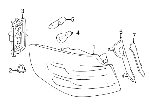 2014 BMW 335i GT xDrive Bulbs Rear Light In The Side Panel, Left Diagram for 63217286039