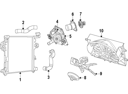 2021 Ram 1500 Classic Cooling System, Radiator, Water Pump, Cooling Fan Grille-Active Shutter Diagram for 68248602AA