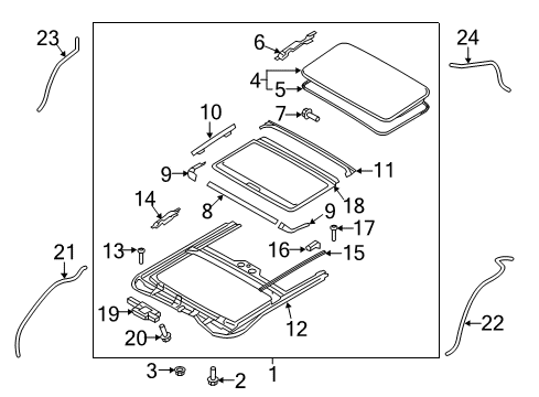 2018 Hyundai Elantra Sunroof Spring Base Assembly-Sun Diagram for 816960U000