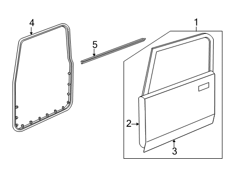 2000 Jeep Wrangler Door & Components WEATHERSTRIP-Front Door Diagram for 5017462AH