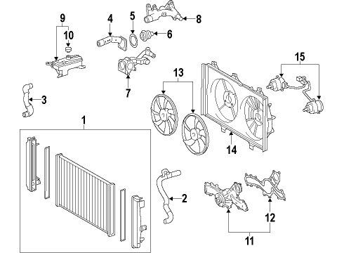 2007 Toyota Camry Cooling System, Radiator, Water Pump, Cooling Fan Fan Diagram for 16361-31120