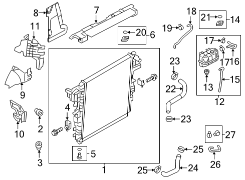 2018 Nissan Armada Radiator & Components INSULATOR-Mounting, Lower Diagram for 21538-1LA0A