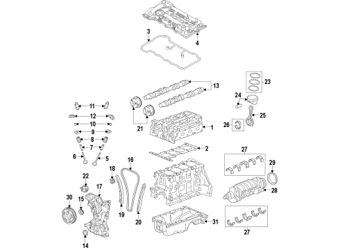 2014 Hyundai Elantra GT Engine Parts, Mounts, Cylinder Head & Valves, Camshaft & Timing, Oil Pan, Oil Pump, Crankshaft & Bearings, Pistons, Rings & Bearings, Variable Valve Timing Cvvt Assembly-Exhaust Diagram for 24370-2E200
