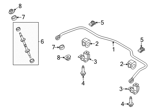 Diagram for 2004 Mercury Grand Marquis Stabilizer Bar & Components - Rear