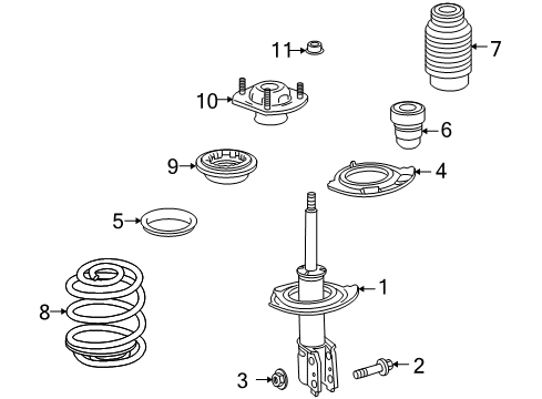 2015 GMC Acadia Struts & Components - Front Strut Diagram for 23239960