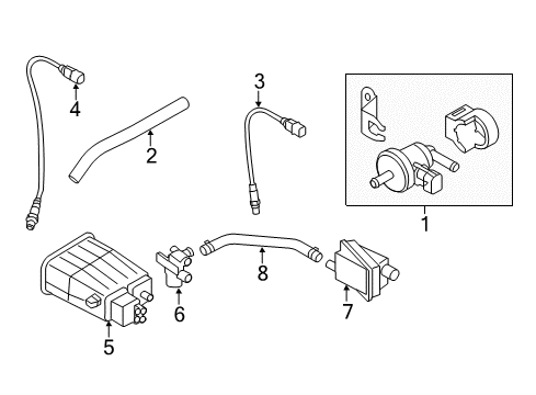 2013 Kia Soul Emission Components Hose Assembly-Front Vapor Front Diagram for 313432K500