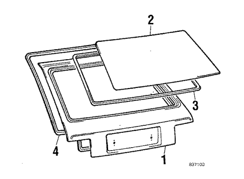 1984 Toyota Starlet Lift Gate Back Door Stay Assembly Right Diagram for 68950-19087