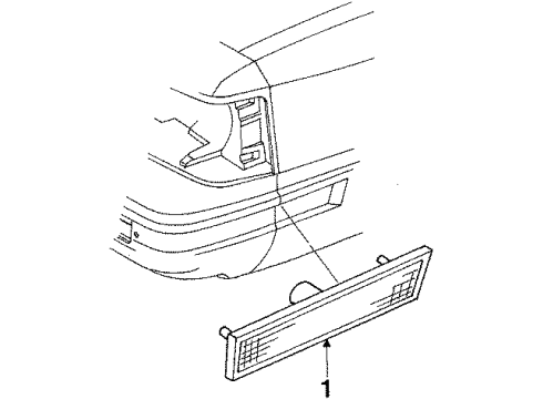 1987 Oldsmobile Cutlass Cruiser Front Lamps - Side Marker Lamps Lamp Asm, Front Side Marker Diagram for 5974003