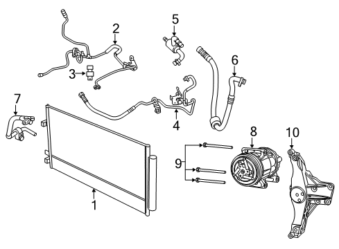 2017 Jeep Renegade A/C Condenser, Compressor & Lines CONDENSER-Air Conditioning Diagram for 68247204AA