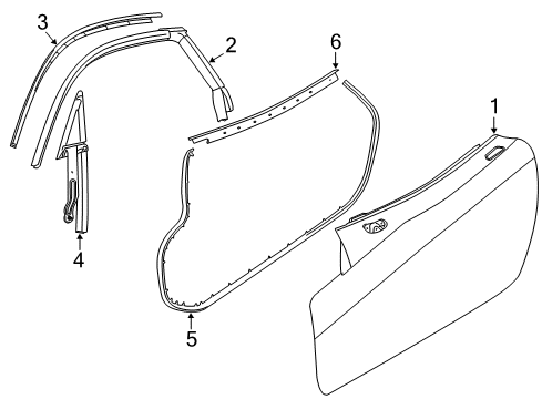 2015 Dodge Viper Door & Components, Exterior Trim WEATHERSTRIP-Front Door Opening Diagram for 68096357AD