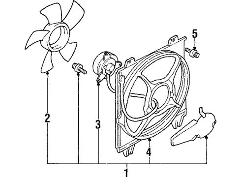 2000 Chrysler Sebring A/C Condenser Fan Motor Diagram for MR206125