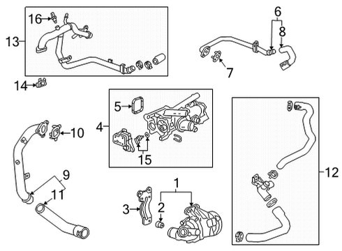 2022 Buick Envision Water Pump By-Pass Hose Diagram for 55507983