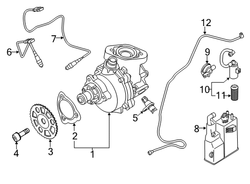 2014 BMW ActiveHybrid 7 Emission Components Scavenge Air Line Diagram for 16127201504