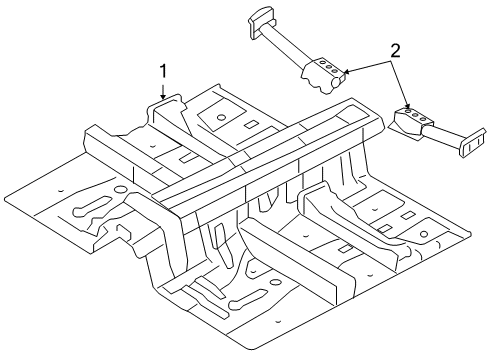 2009 Hyundai Genesis Floor & Rails Panel Assembly-Center Floor Diagram for 65210-3M000