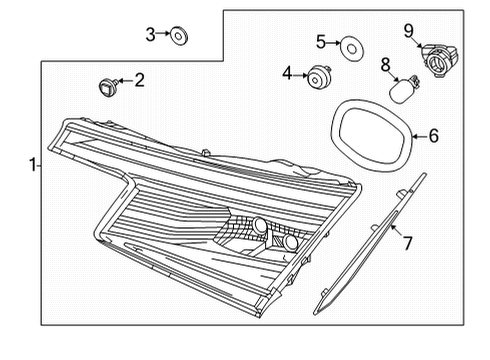 2022 Honda Civic Backup Lamps Clip, Rear RR Diagram for 90651-T2A-A01