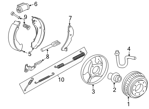 1996 GMC C2500 Rear Brakes Shoe Kit, Rear Brake Diagram for 88964441
