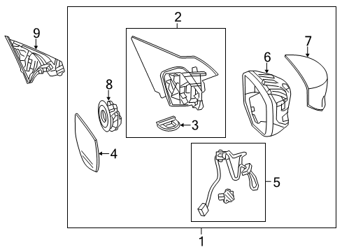 2017 Honda Accord Outside Mirrors Skullcap (Modern Steel Metallic) Diagram for 76201-T2F-A11ZC